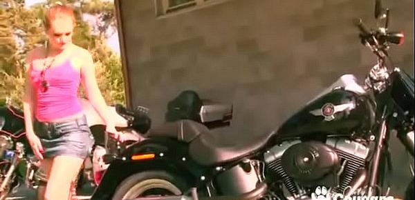  Redhead Jenna Haven Humps A Harley